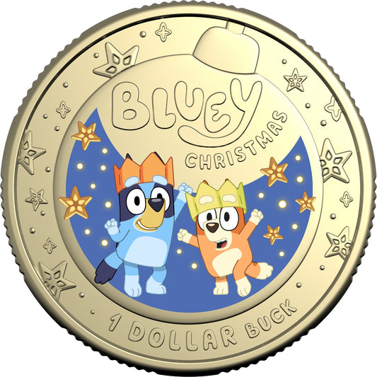 BLUEY PACK CARD CHRISTMAS $1 UNC 2025 COLOURED ROYAL AUSTRALIA MINT