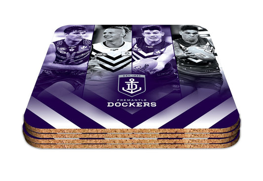 AFL PLAYER COASTER SET 4 FREMANTLE DOCKERS