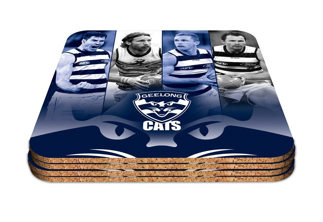 AFL PLAYER COASTER SET 4 GEELONG