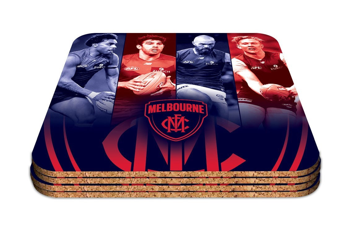 AFL PLAYER COASTER SET 4 MELBOURNE DEMONS