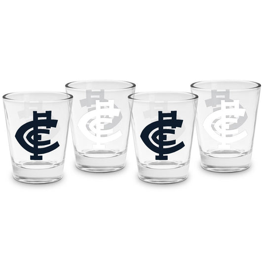 AFL SHOT GLASS 4 PACK CARLTON