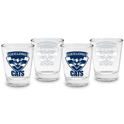 AFL SHOT GLASS 4 PACK GEELONG