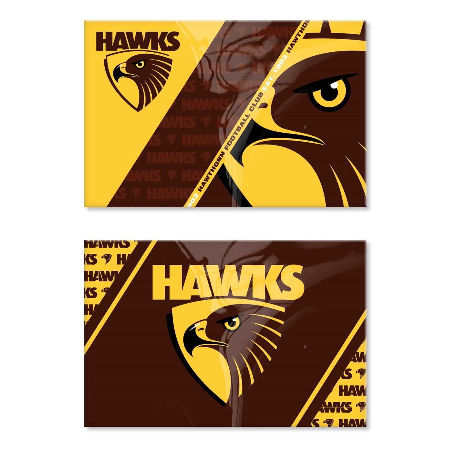 AFL MAGNETS SET OF 2 HAWTHORN HAWKS