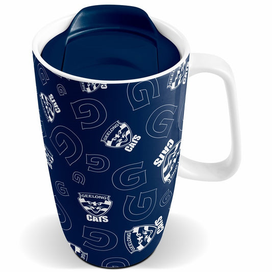 AFL TRAVEL MUG W/HANDLE GEELONG CATS