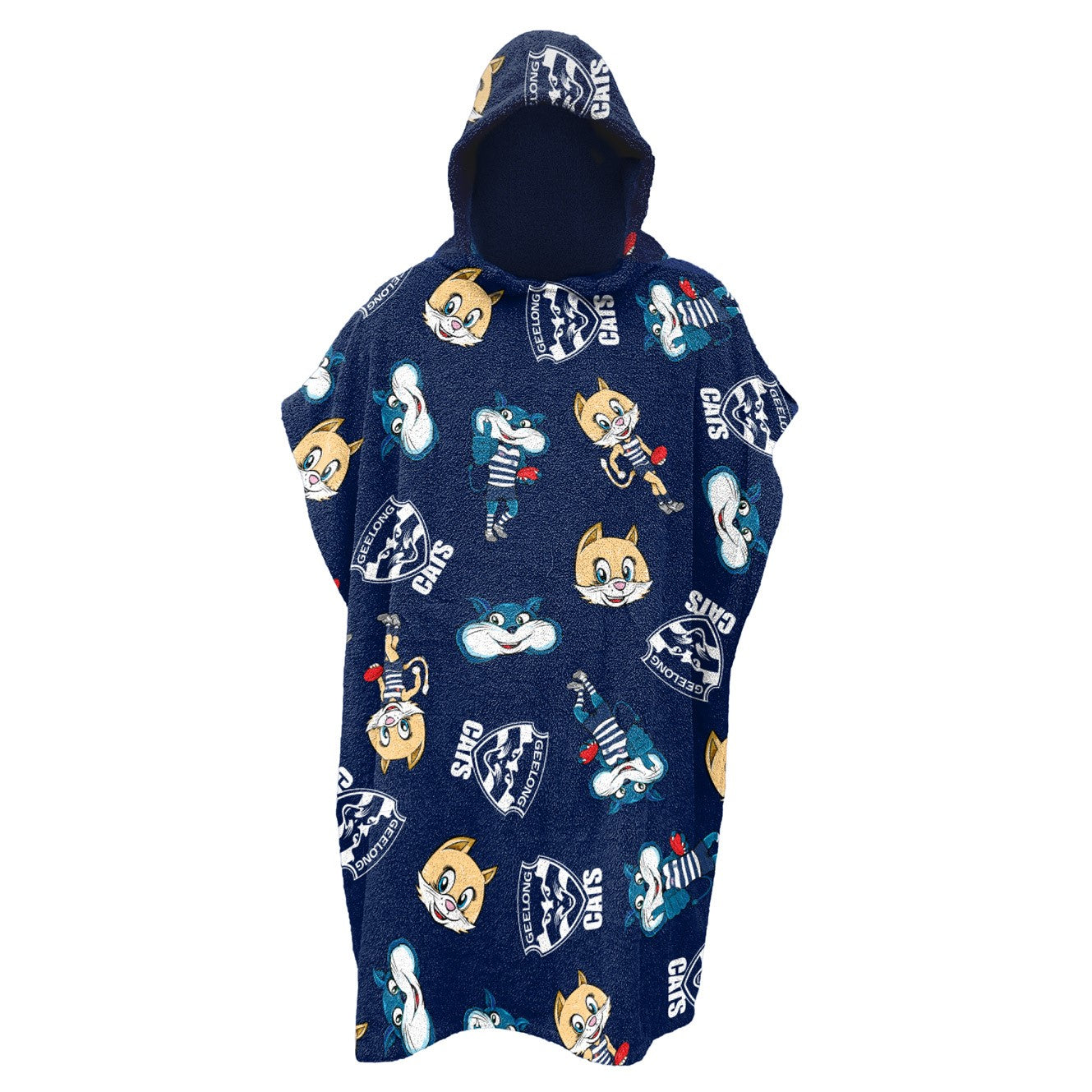 AFL YOUTH HOODED BEACH TOWEL GEELONG 
