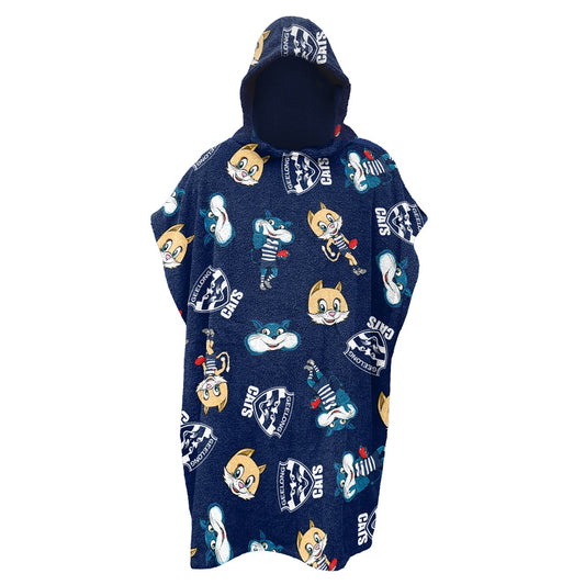 AFL YOUTH HOODED BEACH TOWEL GEELONG 