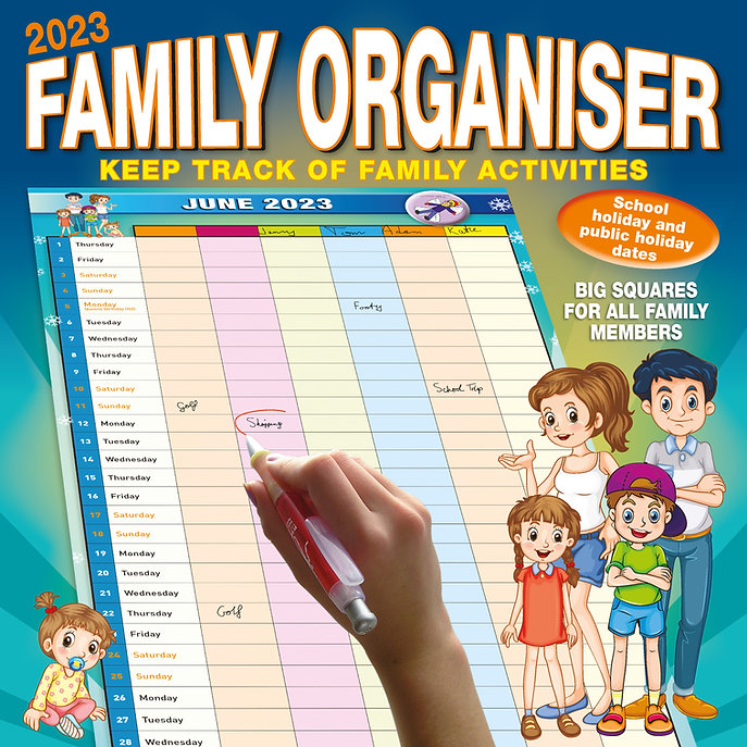 CALENDAR 2025 300X300MM FAMILY ORGANISER