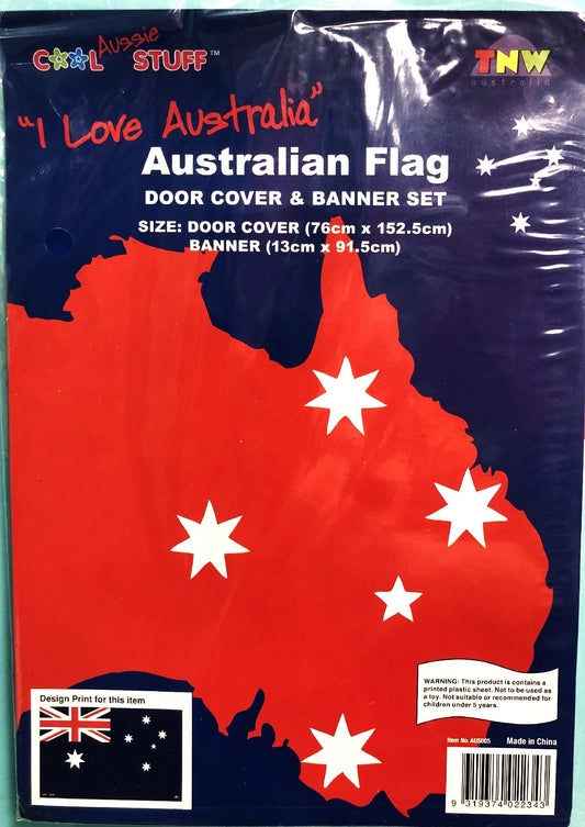 AUSTRALIAN FLAG DOOR COVER & BANNER SET