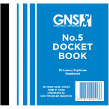 DOCKET BOOK GNS 553 5X4 NO.5 DUPLICATE 50LF