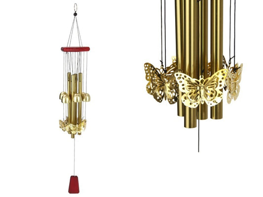 GOLD BELL AND BUTTERFLY WIND CHIME