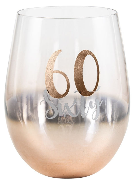 60TH STEMLESS OMBRE WINE GLASS