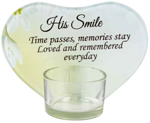 HIS SMILE WITH CANDLE 13X9