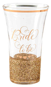 BRIDE TO BE GLITTERATI SHOT GLASS GOLD