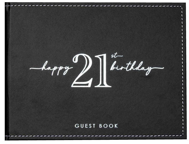 GUEST BOOK 21ST BIRTHDAY SILVER WRITING