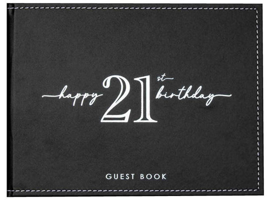 GUEST BOOK 21ST BIRTHDAY SILVER WRITING