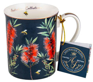 AUSTRALIAN FLORAL MUG 360ML NEW BONE CHINA - CALLISTEMON 