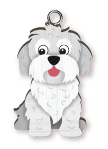 DOG HANDMADE KEYRING MALTESE