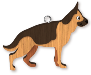 DOG HANDMADE KEYRING GERMAN SHEPHERD