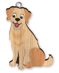 DOG HANDMADE KEYRING GOLDEN RETRIEVER