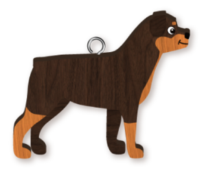 DOG HANDMADE KEYRING ROTTWEILER