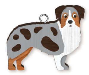 DOG HANDMADE KEYRING AUSTRALIAN SHEPHERD