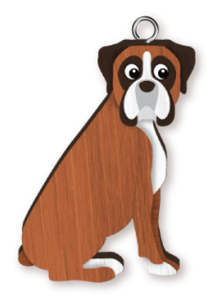 DOG HANDMADE KEYRING BOXER