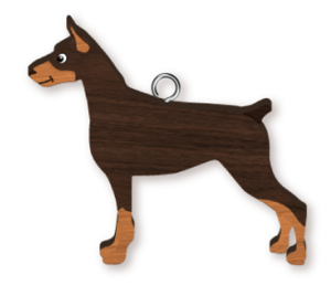 DOG HANDMADE KEYRING DOBERMAN