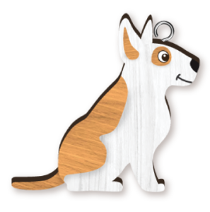 DOG HANDMADE KEYRING BULL TERRIER