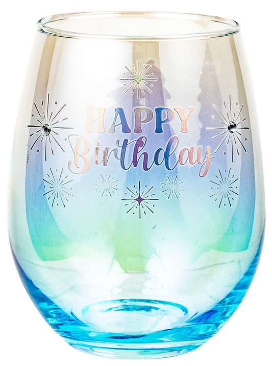 HAPPY BIRTHDAY STEMLESS GLASS HOLOGRAPHIC