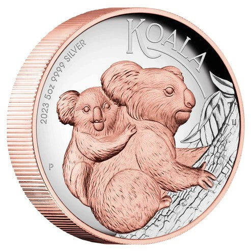 Australian Koala 2023 5oz Silver Proof High Relief Gilded