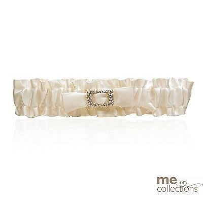 GARTER WITH RECT DIAMANTE IVORY