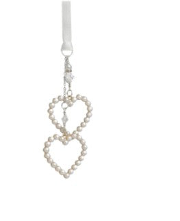 DOUBLE PEARL HEART DROP WEDDING KEEPSAKE