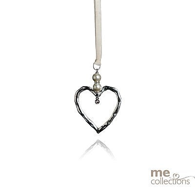 CHARMS OPEN SILVER HEART WITH PEARLS