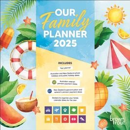 BROWN TROUT OUR FAMILY PLANNER 2025 SQUARE CALENDAR