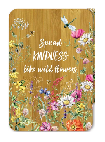 BAMBOO AFFIRMATION PLAQUE - KINDNESS WILDFLOWERS