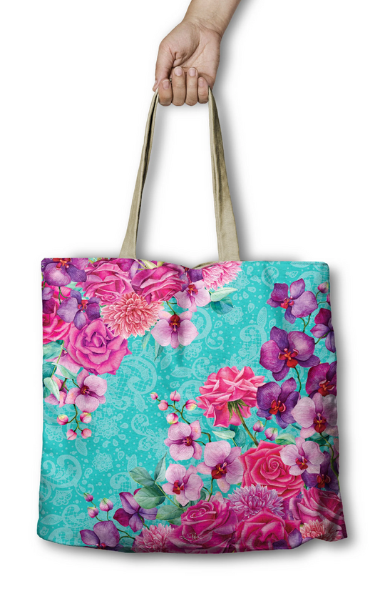 REUSABLE SHOPPING BAG ROSE BOUQUET