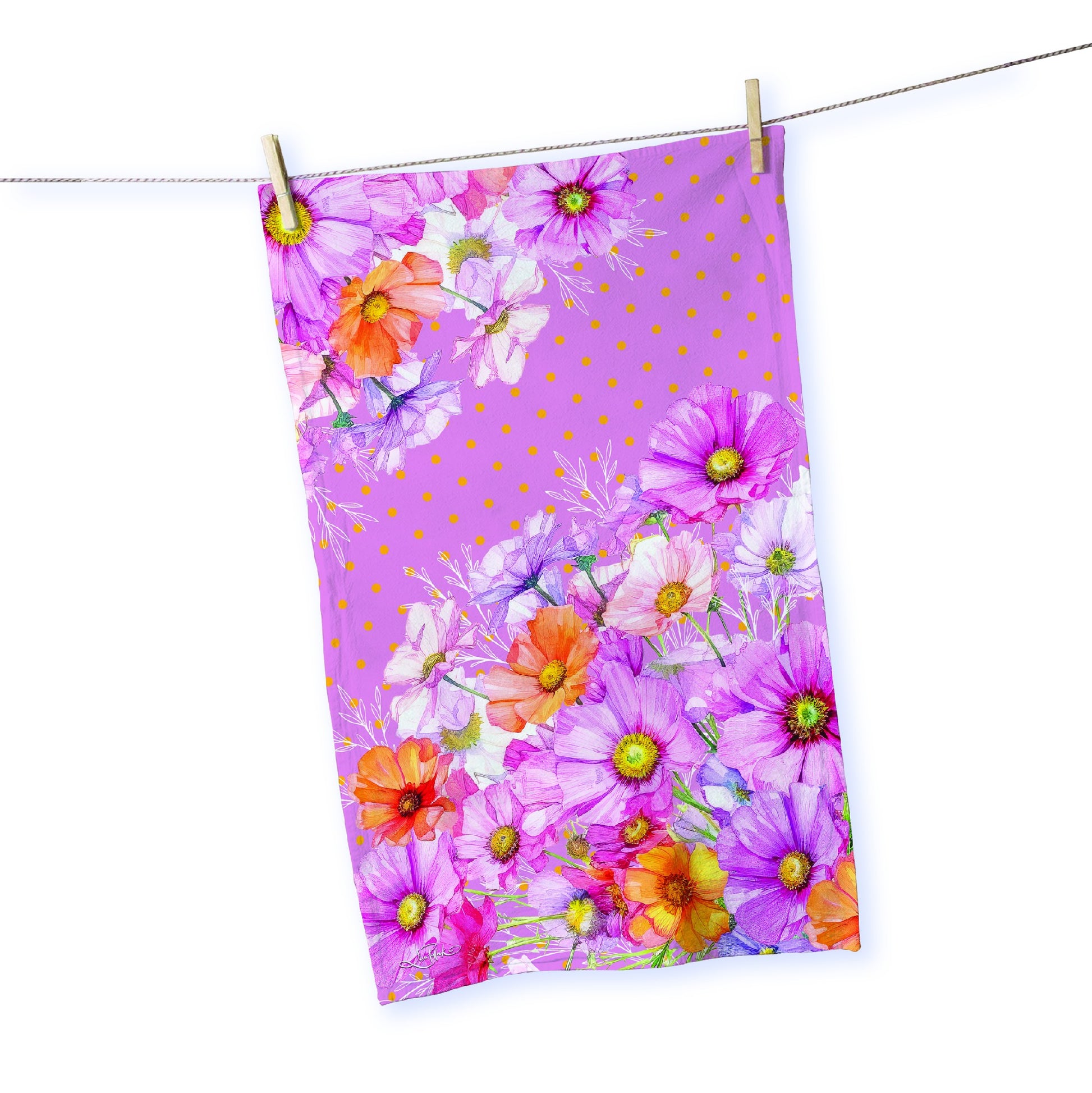 COTTON TEA TOWEL  WISTFUL WILDFLOWERS