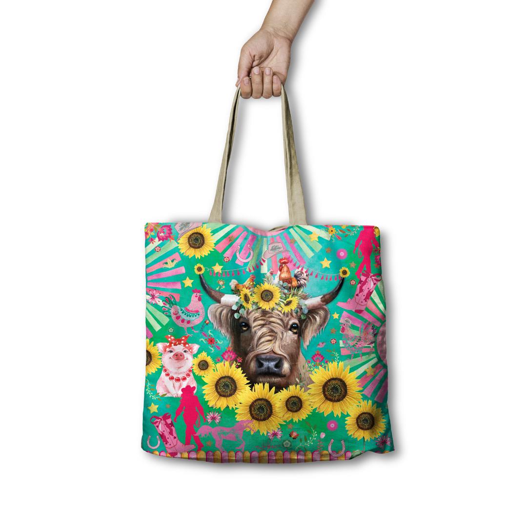 REUSABLE SHOPPING BAG CARNIVAL COW