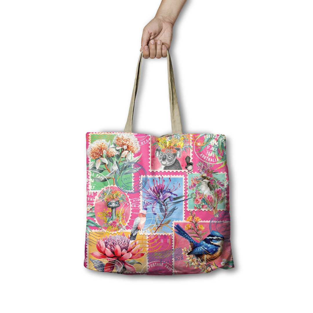 REUSABLE SHOPPING BAG PRETTY POSTAGE