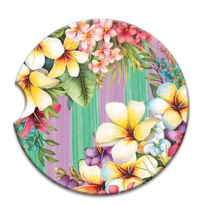 CERAMIC ABSORBENT CAR COASTER PARADISE BLOOM