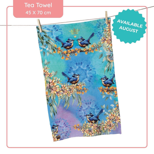 COTTON TEA TOWEL  ROYAL WRENS