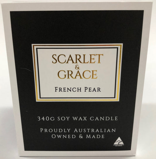 CANDLE SOY WAX 380G FRENCH PEAR