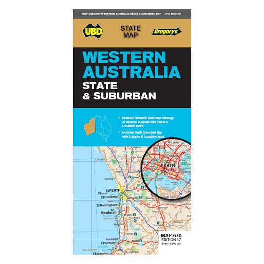 Map Western Australia State & Suburban #670 17th Edition UBD/Gregory's