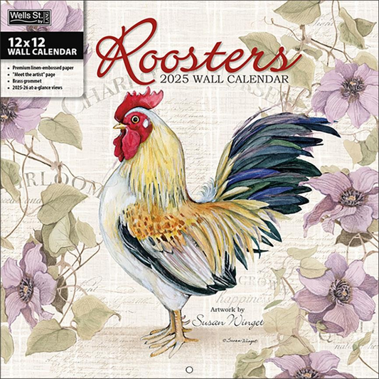 BROWN TROUT ROOSTERS 2025 SQUARE CALENDAR 2