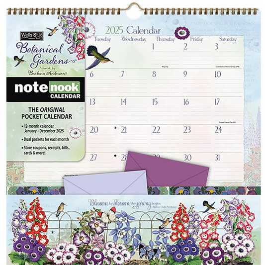 BROWN TROUT BOTANICAL GARDENS 2025 NOTE NOOK SQUARE CALENDAR