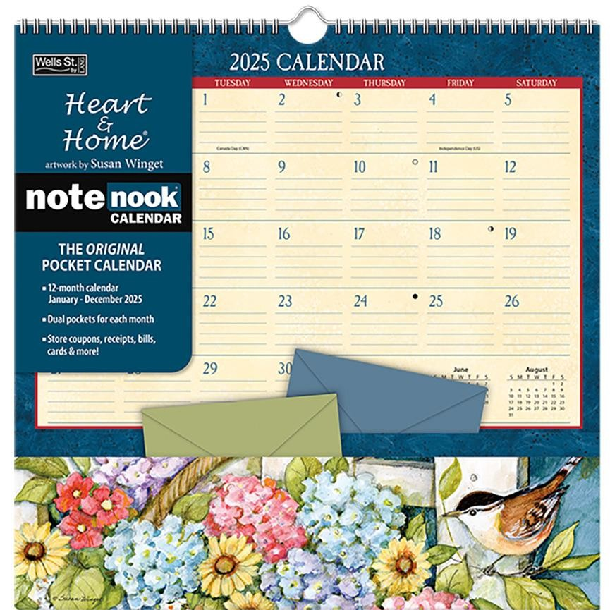 BROWN TROUT HEART & HOME 2025 NOTE NOOK SQUARE CALENDAR