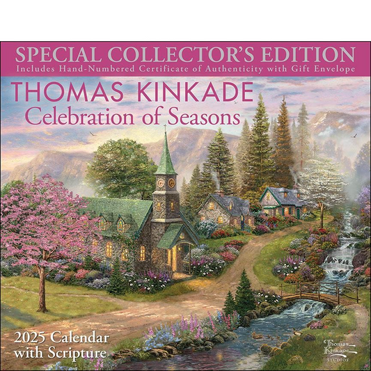 BROWN TROUT THOMAS KINKADE SPECIAL COLLECTOR'S EDITION WITH SCRIPTURE 2025 DELUXE WITH PRINT CALENDAR