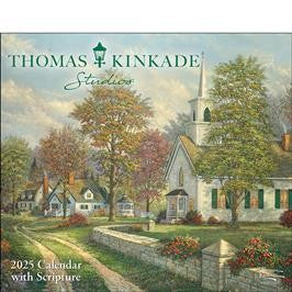 BROWN TROUT THOMAS KINKADE STUDIOS 2025 DELUXE WITH SCRIPTURE CALENDAR