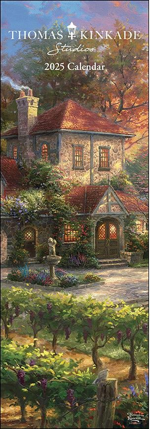 BROWN TROUT THOMAS KINKADE STUDIOS 2025 SLIMLINE CALENDAR