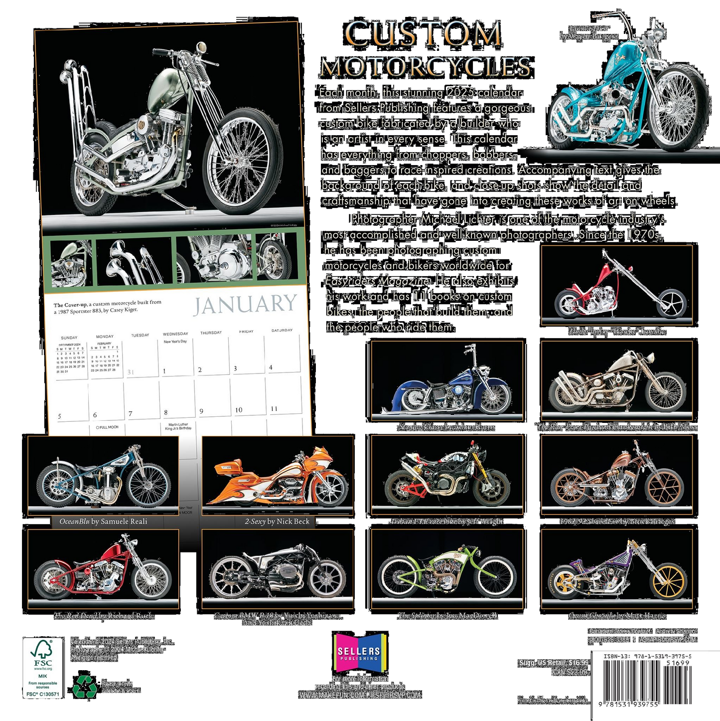 BROWN TROUT CUSTOM MOTORCYCLES – PHOTOGRAPHY BY MICHAEL LICHTER 2025 SQUARE CALENDAR